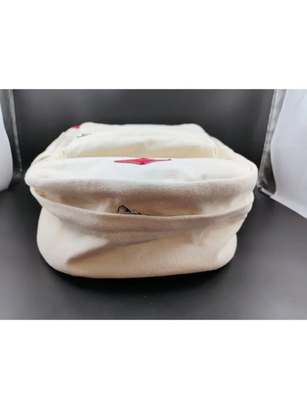 Wild Fable Canvas Backpack Wild Fable Cream & Red Adjustable Straps Lightweight